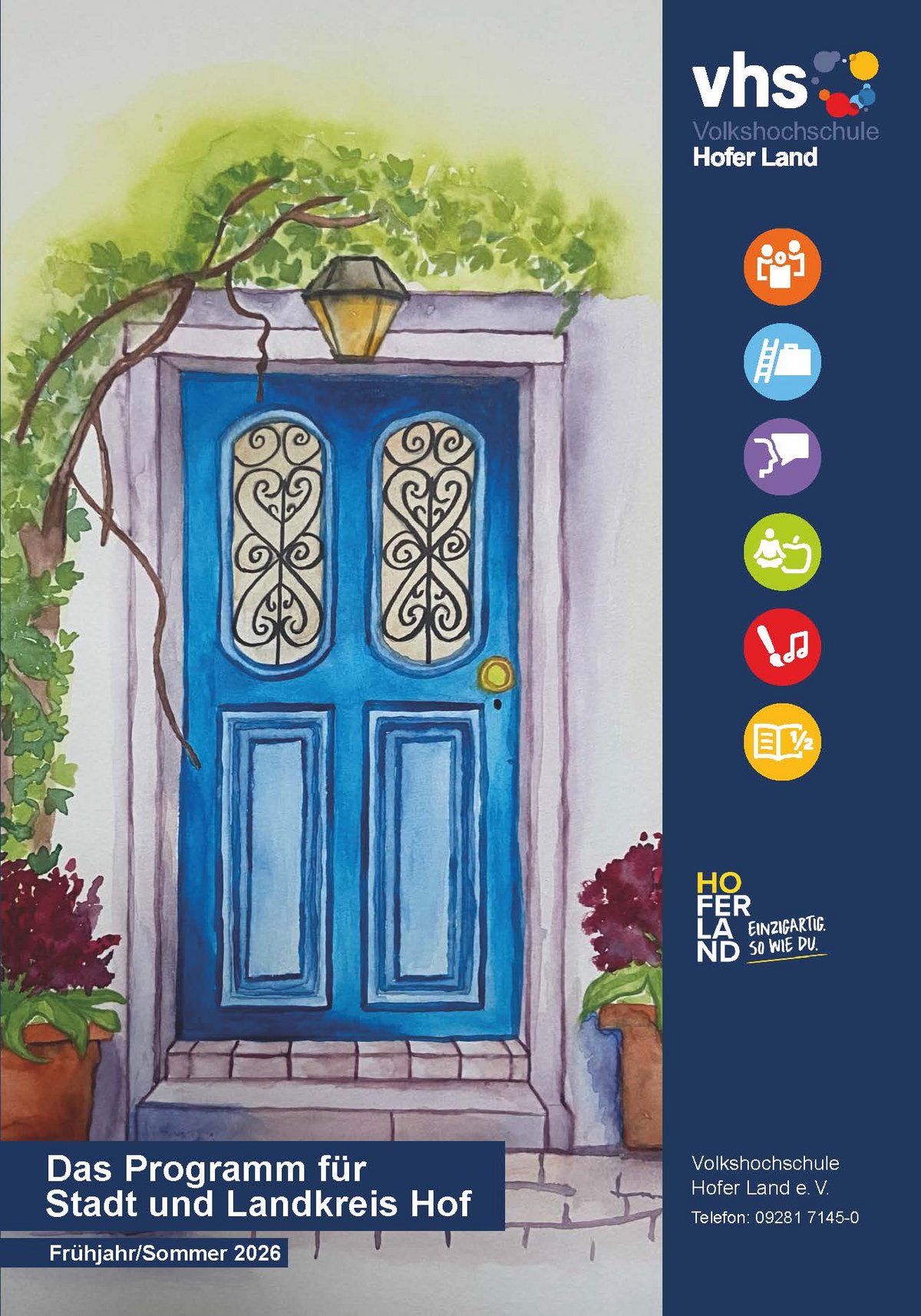 Titelblatt Programmheft zeigt Gemälde mit blauer Tür